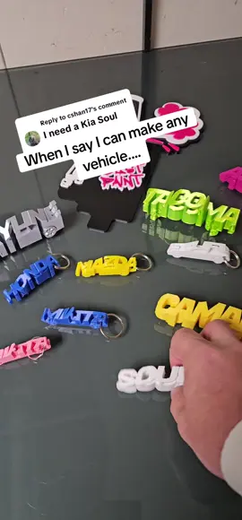 Replying to @cshan17 any car, truck, bike , you name it we can make it.  POV: You finally found the keychain that actually matches your build. 🔑🚗💨 We design custom flip art keychains from any vehicle and personalize them with any name or word on the back. Whether it’s your daily driver, track toy, show car, or project in progress — we’ll turn it into a mini masterpiece you can carry with you everywhere. Each one is 3D printed in bold, vibrant colors with details that capture your car's unique shape. From lifted trucks to slammed civics, imports to muscle — if you can drive it, we can design it. Tag your car friends. Tell us what you drive. And if you want one made? We’ve got you. 💪 #carenthusiast #customkeychain #3dprinted #caraccessories #hondalife