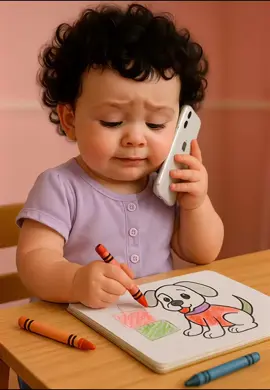 Cute little girl is angry at mommy because she wanted her to finish her homework before watching TV😂😂😂 #cutebaby #fyp #viralvideos #virał #viralvideostiktok #funnybaby #babytalking #aibaby #Ai #babyai 