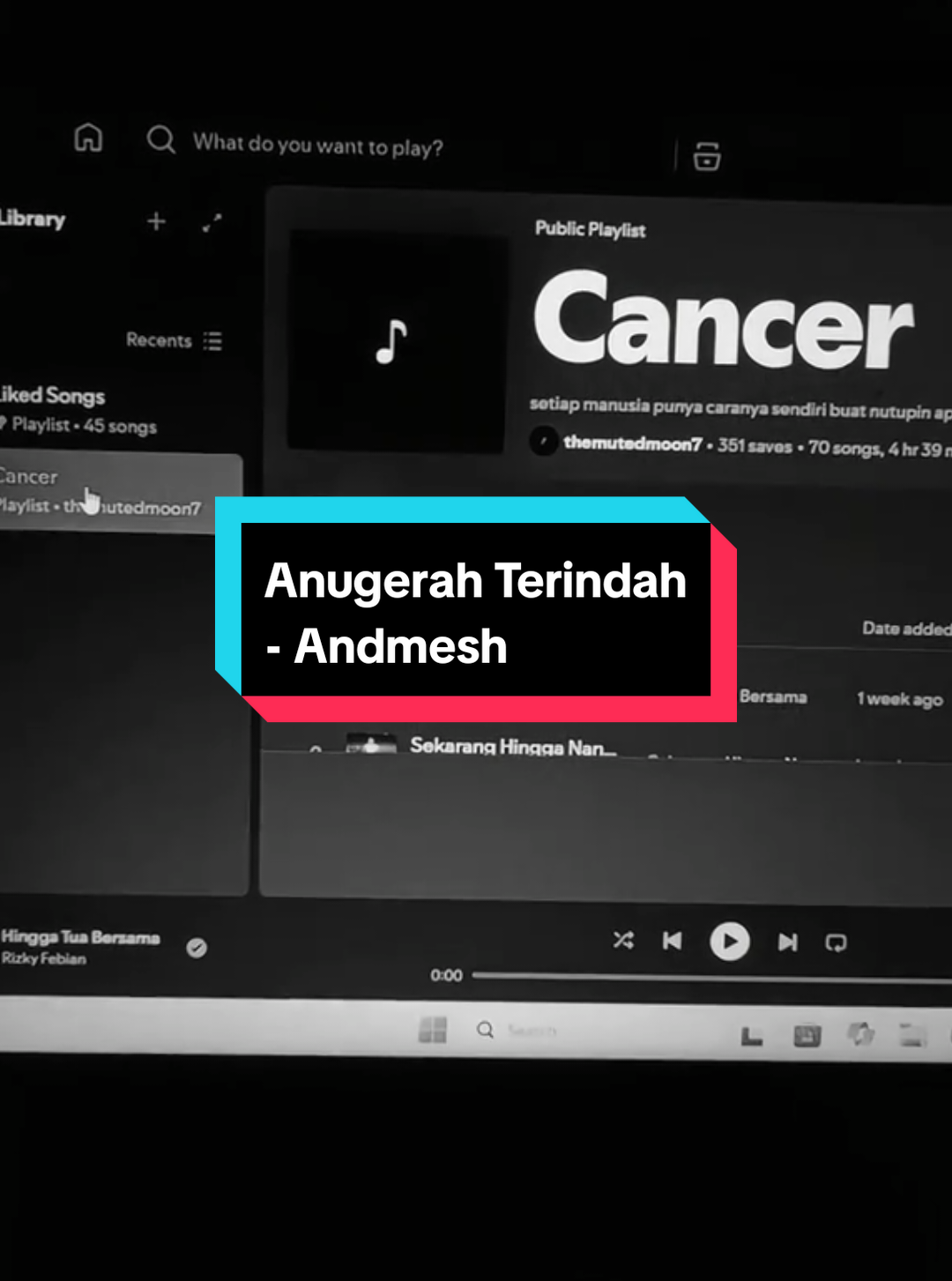 🫀 link playlist spotify aku dibio ya🙌 #foryoupage #liriklagu #anugerahterindah #fyp #spotify 