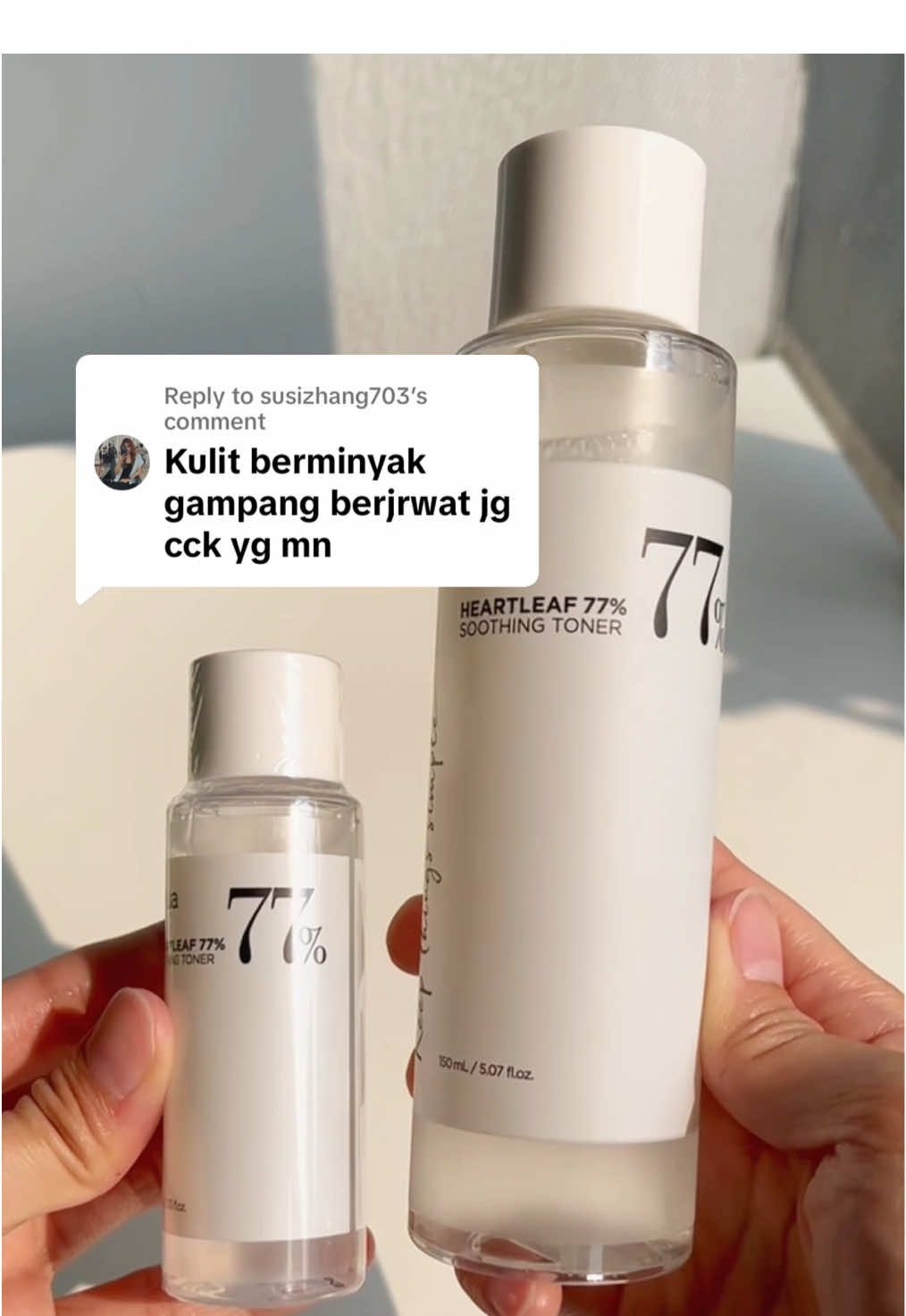 Replying to @susizhang703 Kulit berminyak dan jerawatan tuh emang butuh perawatan yang gentle tapi tetep kasih hasil yang maksimal dengan pake Anua Heartleaf 77% Soothing Toner ini! 🍃 Diperkaya 77% ekstrak daun heartleaf, terkenal banget buat calming kulit yang sensitif, berminyak, dan gampang jerawatan. Teksturnya ringan banget, wajib checkout di Beyond Beauty sekarang! 💗✨ #anuaheartleaf77 #anuatoner #anuaskincare #skincareanua #toneranua #skincarekorea #koreanskincare #tonerkorea #tonerrecommendation 