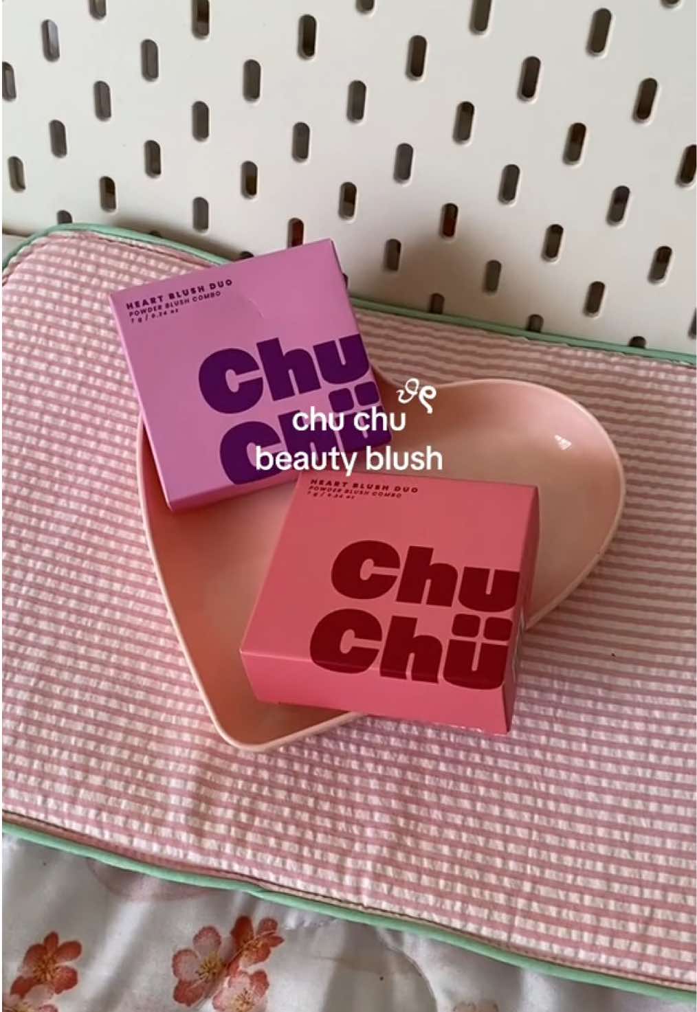 Chuchu Beauty Heart Blush in shades of: ㅤꨄ︎ bubblegum kiss - everyday fun & vibrant ㅤꨄ︎ miss dolly - soft & sweet #chuchubeauty #blush #makeupblush #missdolly #bubblegumkiss #chuchu #fyp #MakeupRoutine  