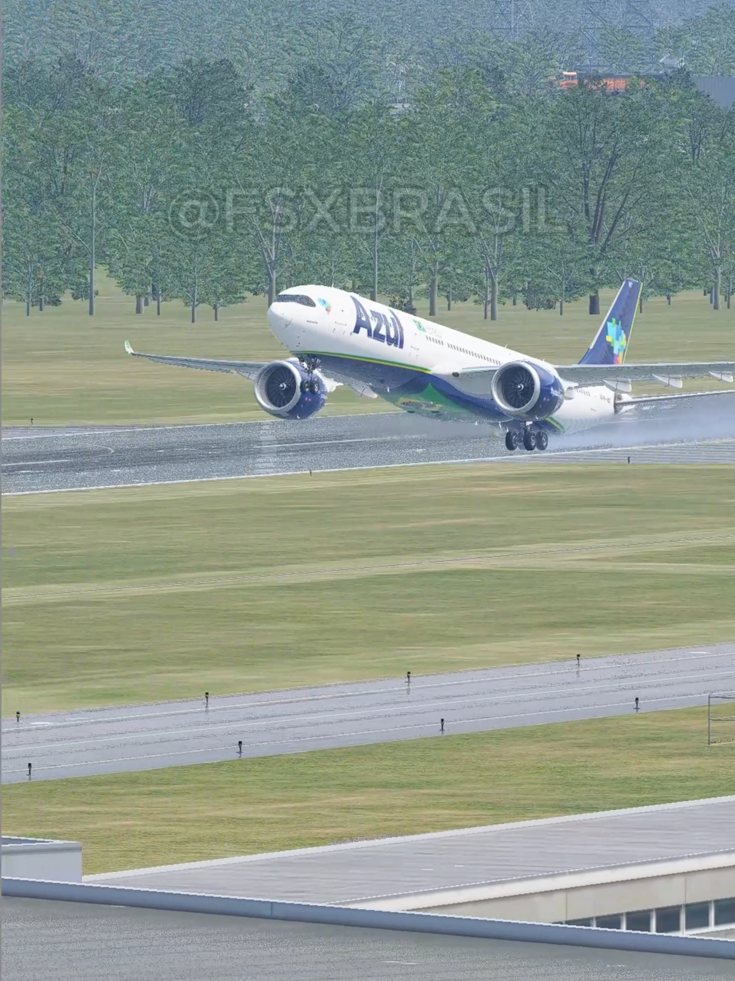 Arremetida perfeita dos pilotos da azul após pane no trem de pouso direito#flightsimulator #aviacao