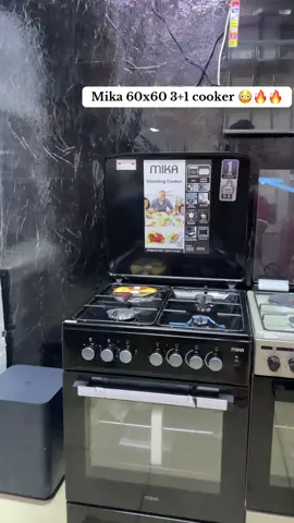 Mika 60x60 3gas+1electric cooker Electric oven,jate valve and red hot plate 🔥🔥#foryoupage #kenyantiktok🇰🇪 #mika #cooker #black 