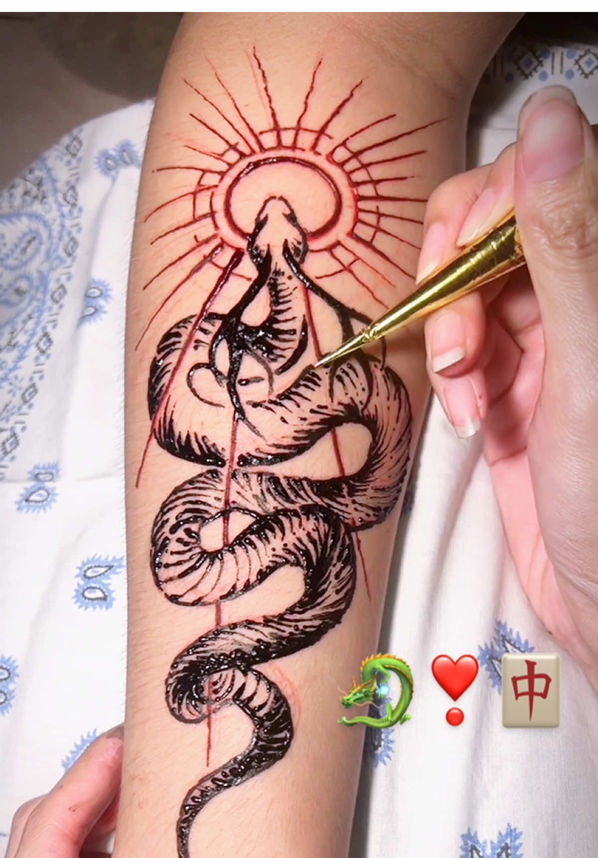 🐉❣️🀄️ *Ref from pinterest* #เฮนน่า #hennaart #arttok #fyp 