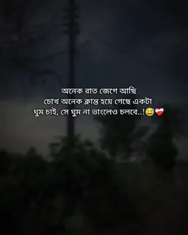 অনেক রাত জেগে আছি চোখ অনেক ক্লান্ত হয়ে গেছে একটা ঘুম চাই সে ঘুম না ভাংলেও চলবে..!😅❤️‍🩹 #foryou #foryoupage #fruzzbuahnyalanjutteruz #viraltiktok #views #supportplz #bdtiktokofficial 