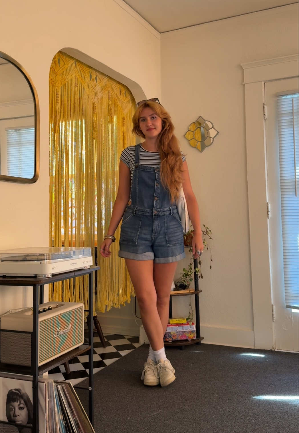 overall shorts are gonna do it for me everytime #overalls #OOTD #outfitinspo #summeroutfitinspo #70sfashion 