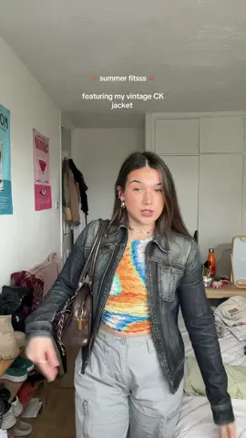 Summer fitsss series - wearing my vintage CK denim jacket 🤩🌑 #summerfits #fyp #styleinfluencer #OOTD #fitcheck #fashionstylist #colourfulfashion 