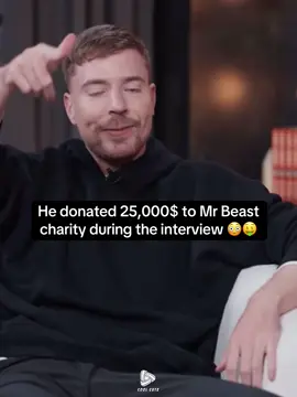 Lewis Howes donated 25k to Mr Beast charity  during the interview 😳👏 #mrbeast #lewishowes #fy #fyp #xyzabc #trending #viral #teamwater #foryoupage 
