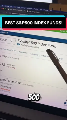 Here are the best S&P500 Index Funds that EVERYONE Should Know About! #fyp ##indexfunds #investingforbeginners #indexfundsforbeginners #investingtips 