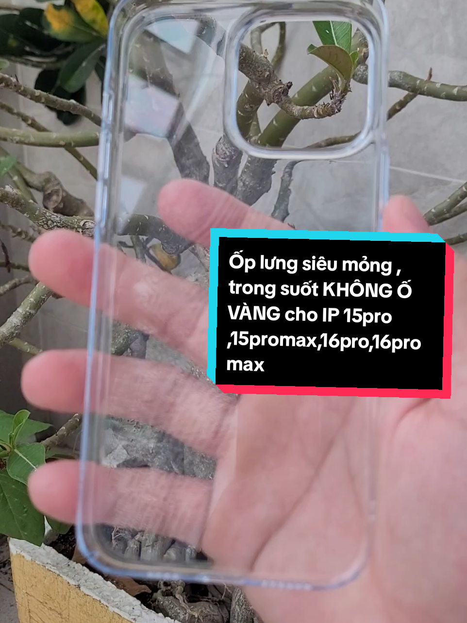 Ốp lưng trong suốt ,siêu mỏng ,không ố vàng .  dùng cho IP 15PRO,15PROMAX ,16PRO,16PROMAX  bảo hành ố vàng 12 tháng  #ốplưngđiệnthoại  #oplungiphonecute  #oplungkhongovang  #oplungsieumong  #oplungsieutrong  #oplungip  #oplungiphone 