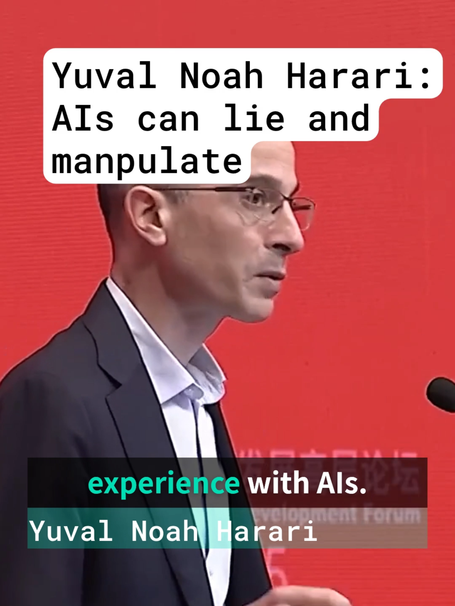 Yuval Noah Harari says we have no idea what will happen when millions of superintelligent AI agents interact with millions of humans.