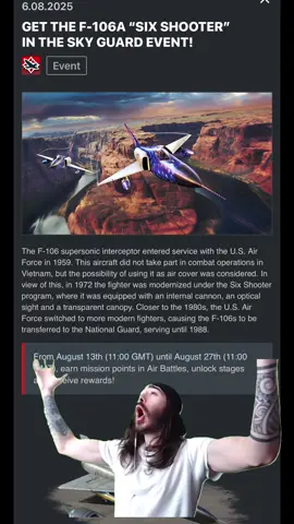 FINALLY F-106 MY BELOVED i am so damn hyped we finally got a good event with the recent stale events and battlepasses this is what the community needed i personally think we need more century series  - What do yall think about the announcement of the f-106 - #warthunder #foryou #gaming #videogames #warthunderaviation #aviation #f106 