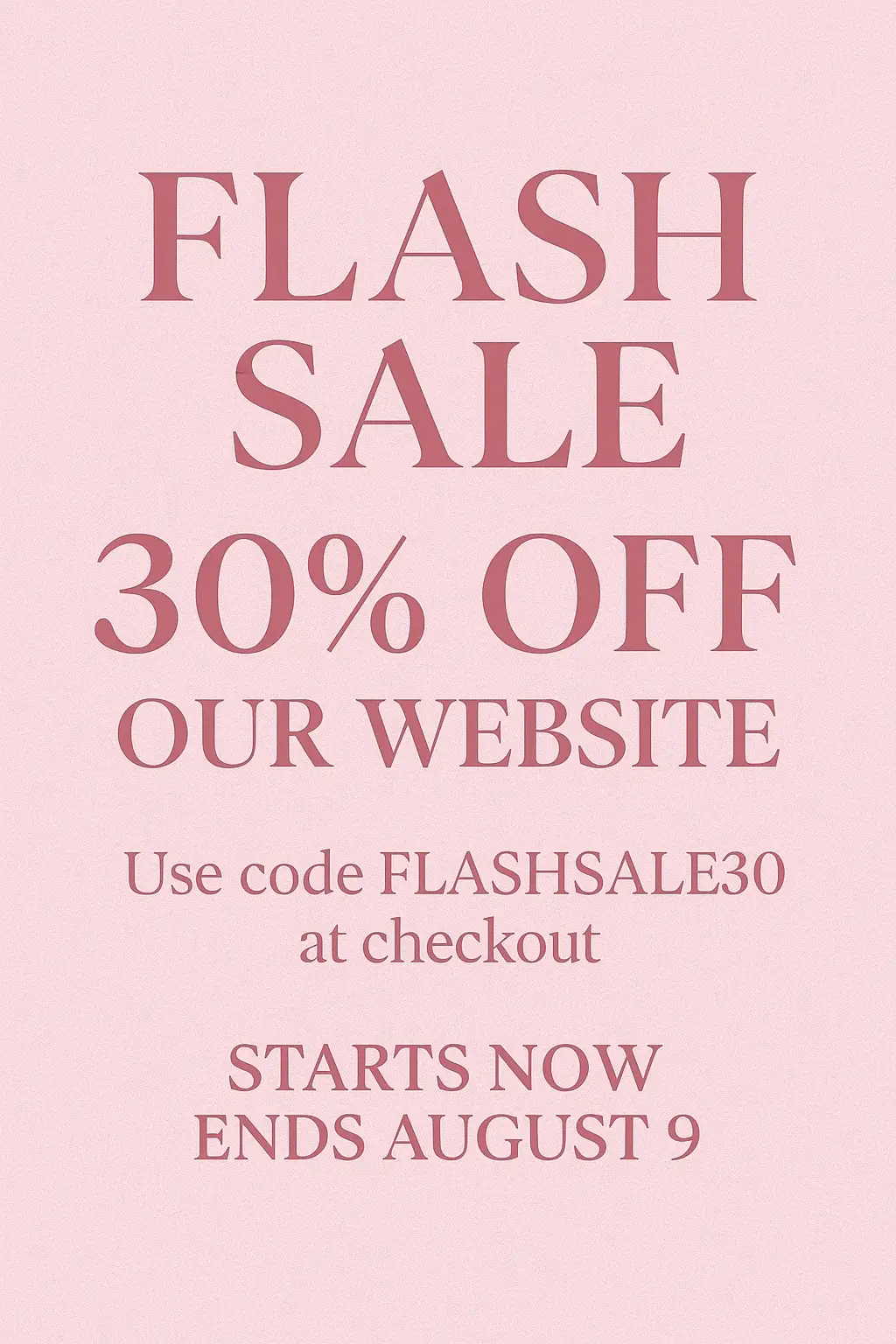 Use code FLASHSALE30 at checkout for 30% OFF your entire purchase 💗✨