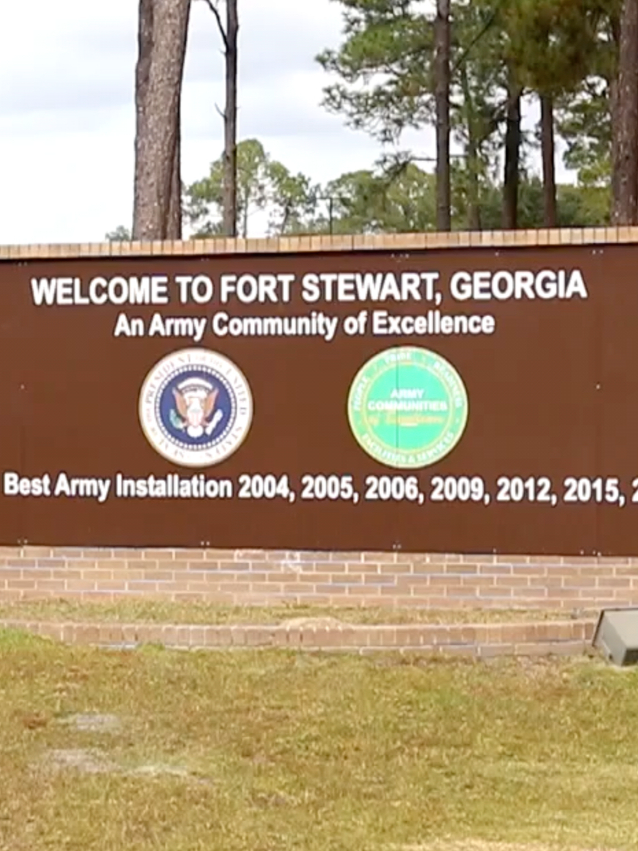 Scene from Fort Stewart in Georgia after five soldiers shot, Army base says