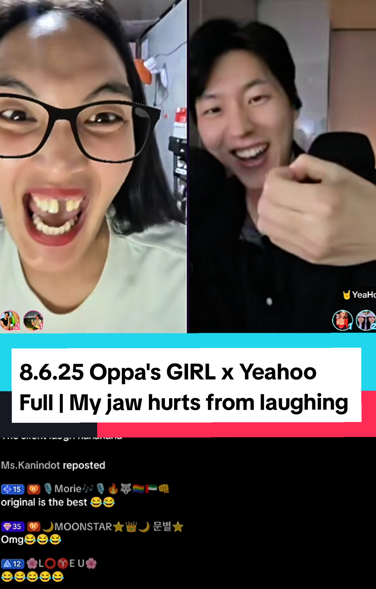 8.6.25 Oppa's GIRL x Yeahoo Full )art 2 | My jaw hurts from laughing #oppasgirl #yeahoo🤟 || He easily gets it 🤣😂