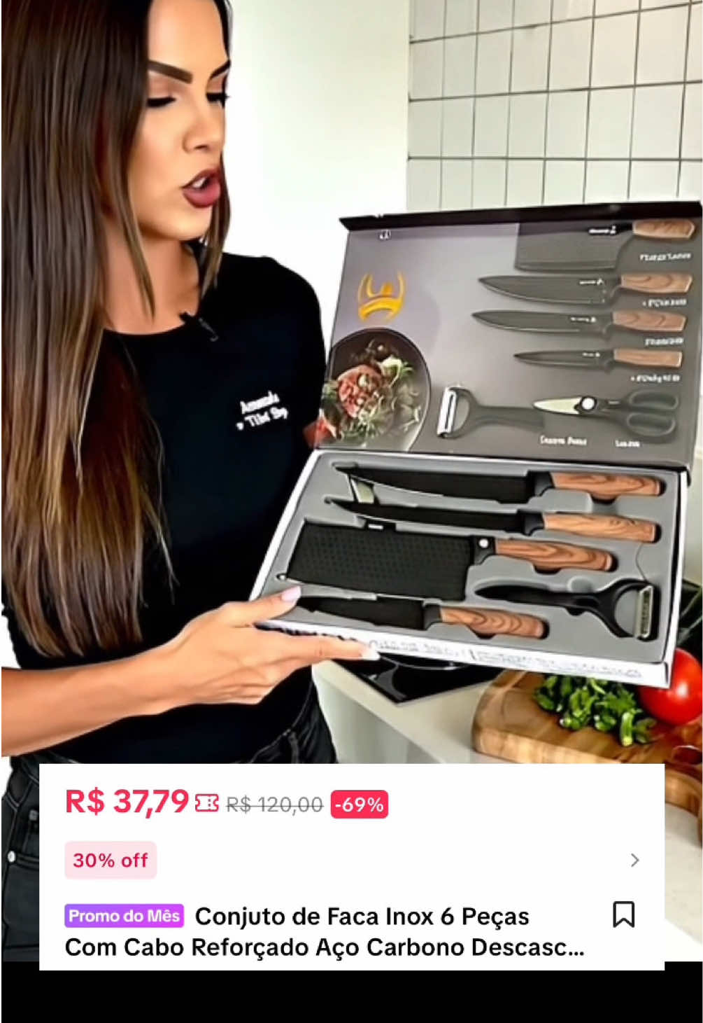O kit de faca mais completo. São 6 peças afiadas, com cabo reforçado e corte profissional — chegou rápido e virou essencial aqui em casa. Tá valendo MUITO a pena no TikTok Shop! clica no carrinho laranja e garanta o seu! #kitdefacas #cozinhapratica  #tiktokshopbrasil #utensiliosdecozinha  #oficial 