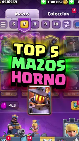Top 5 MEJORES MAZOS HORNO #clashroyale #clashroyaleprotips #videojuegos🎮 #clashroyalememes #videojuegos 