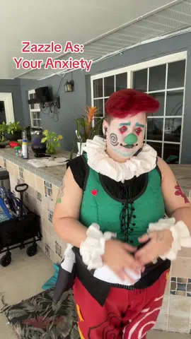 Zazzle but they play the role of your anxiety! Because I like this song lol. #zazzlemcdazzle #trans #transclown #clowning #clown #clownfit #clownmakeup 