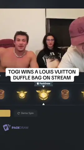 TOGI WINS A LOUIS VUITTON DUFFLE BAG ON STREAM #kickstreaming 