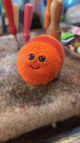 august is worm month i decided its all worms from here on out  #gummyworm #cuteart #silly #needlefelting #fiberartist #fiberart #fiber #bugs 