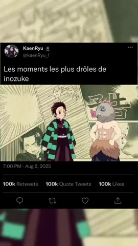 Il crie, il fonce sans réfléchir, il se bat contre des murs… Inosuke, c’est le roi de la comédie dans Demon Slayer 🤣🗿 Voici ses moments les plus fous et les plus hilarants qui vont te plier de rire 🤣 ! #inosuke #AnimeDrôle #DemonSlayer ##fypシ