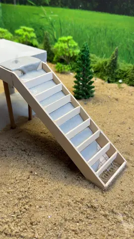 🏗️🏚️🏘️🏡 Building a tiny dream house step by step! These miniature concrete stairs are handmade with real materials. Would you live in a house like this? 🏚️🎥✨ 🏖️ #TinyHouse #Miniature #diyhouse #minibricks #DreamHouse #Handmade 
