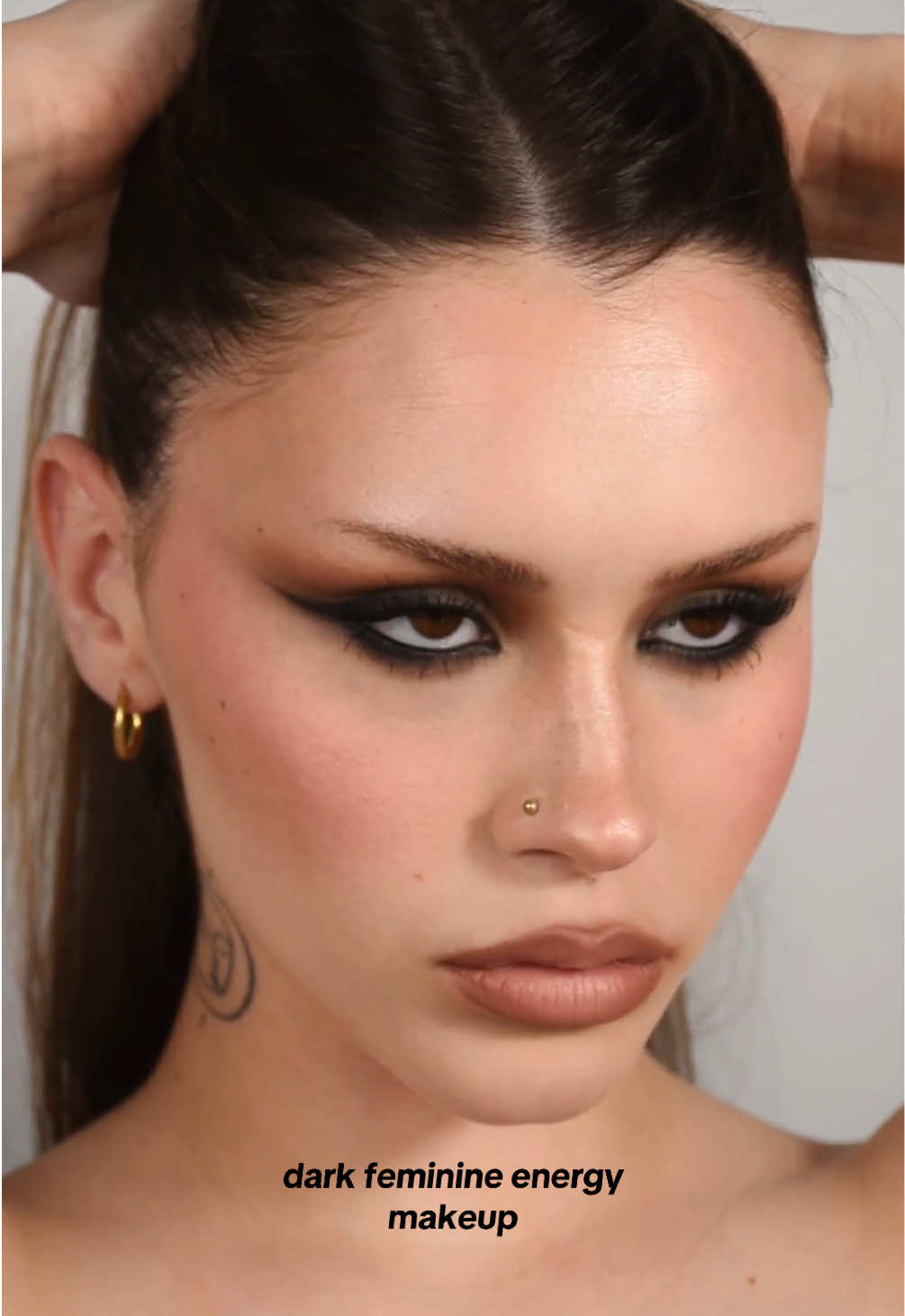 dark feminine energy makeup is just superior 🖤  #makeup #editorialmakeup #makeupinspo #makeuptransformation #