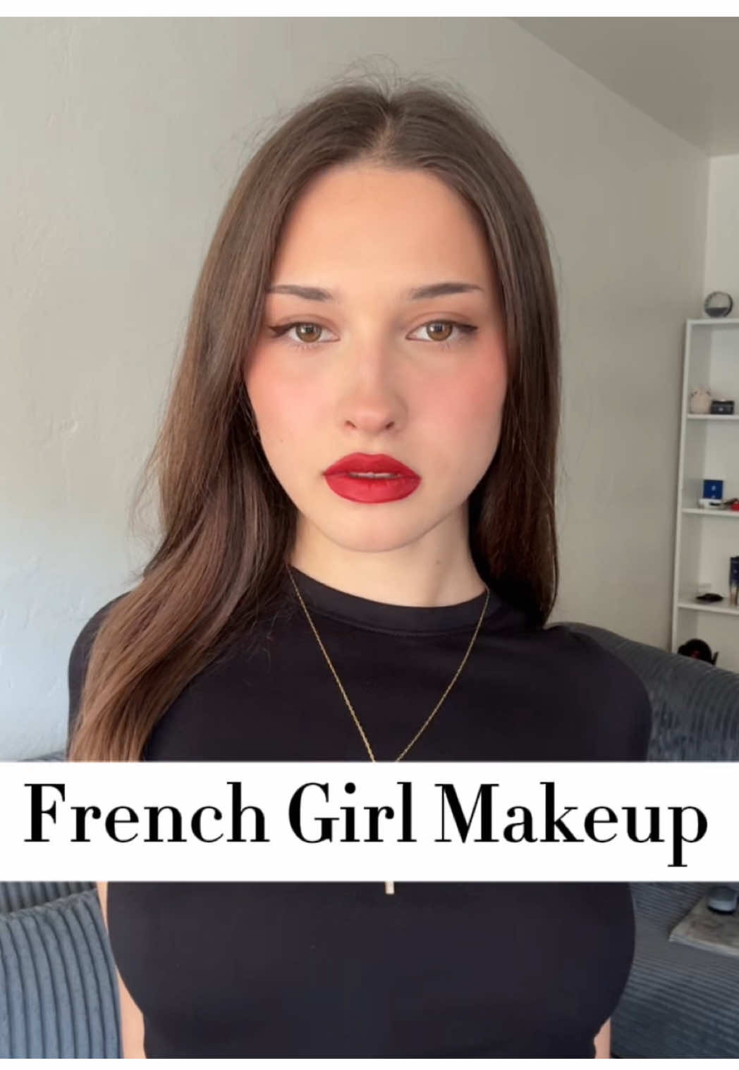 Tried the French girl makeup look today 🥐✨ 😅💋#frenchgirlmakeup #frenchmakeup #makeup #makeuptrend #makeuptutorial #recommendations 