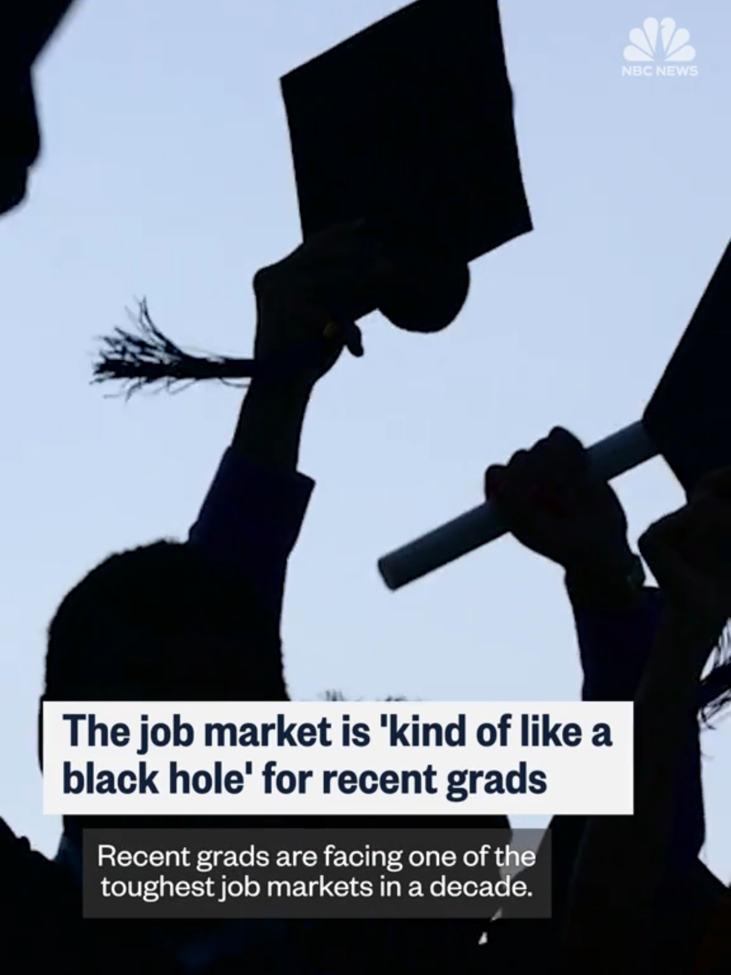 With an average of 5.3% of the recent #graduates #unemployed, it’s no wonder new members of the workforce feel the job market is “kind of like a black hole” and “getting a job is a full time job.” #GenZ graduates spoke to NBC News about their experiences on the job hunt.