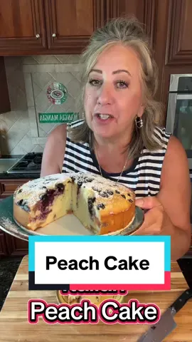 Here is another homemade recipe I crave when I want a little sweet, it’s my moms peach cake, and this is the best one you will ever make, why, because again, it’s my moms recipe❤️               torta di pesche 4 eggs  1 cup sugar  3 cups flour (I used 00) 1 cup oil  1 cup milk  1 1/2 tsp baking powder  2 pkg of vanilla or 2 tsp vanilla extract 2 thinly sliced peaches  Blend the eggs with the sugar, add the flour, vanilla and slowly pour in the oil, continue mixing and add the milk and baking powder. Fold in the peaches.  Pour into a springform pan coated with baking spray. Cook in 350 degree preheated oven for 45-50 minutes until knife poked in center of cake comes out clean. Enjoy! #peach #cakerecipe #homemadecakes #easybaking #bakingtiktok #familyrecipe #italiancake #italianmom #MomsofTikTok #fyp