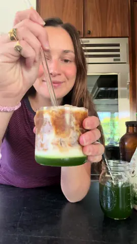 fig leaf syrup iced coffee 🌱☕️ #coffee #figleaf #garden #cooking 