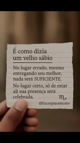 : 🦂 Você pode ser incrível, mas no lugar errado sempre vai se sentir insuficiente. Escolha onde você se planta. #VerdadeNuaECrua #FrasesQueTocam #ReflexãoDoDia #MenteForte #Escorpiaosincero #EscolhasDaVida #SigaIntenso