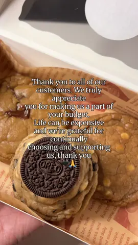 We wanted to say a quick thank you to everyone who has supported us so far💗From liking, commenting, interacting with our videos and purchasing our Soft Launch Boxes and our New Menu cookies🙏🖤 #oreo  #cookie #baking #smores #biscoff #FoodTok #baketok #assorted #nyccookie #oreofilling #nyccookies #thicccookies  #torontofood #torontoeats #torontobake  #BakeWithMe #biscoffspread #cookiedough  #torontofoodie  #cookielaunch #marshmallows #torontofoodies #bakerycookies #cookiebusiness #bakerybusiness #smorescookies #cookiesncream #brownedbutter  #nutellacookies #biscoffcookies #assortedcookies #assortedcookies #brownedbuttercookies 