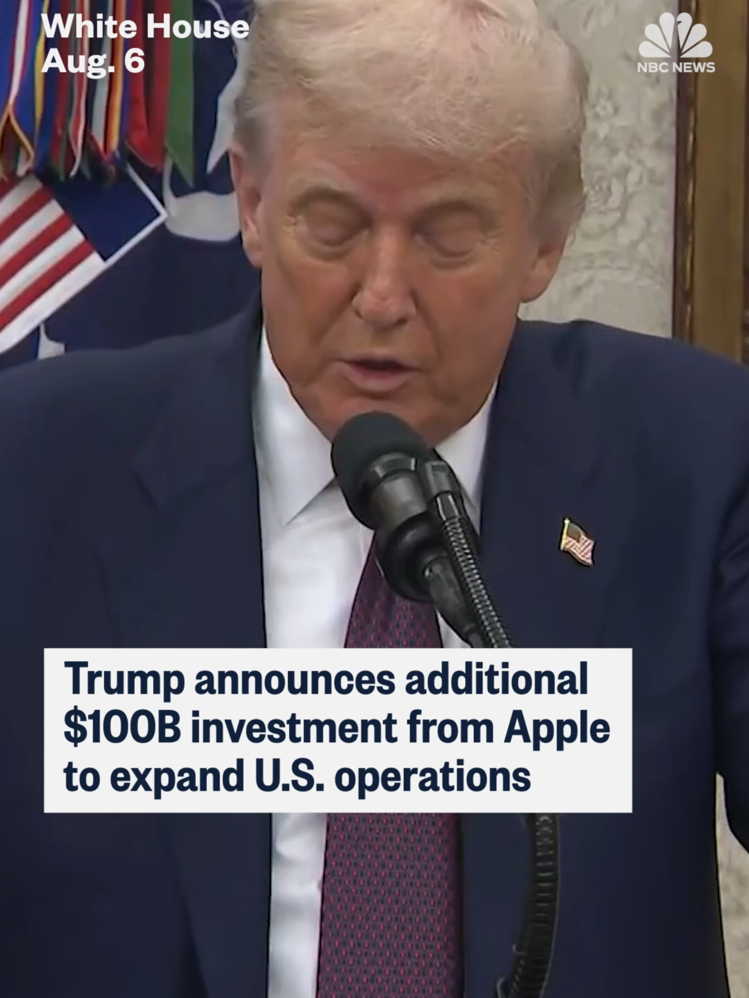 President #Trump announced that #Apple would invest an additional $100 billion dollars into the United States, bringing their total investment to $600 billion over the next four years. The company also announced a manufacturing program that will bring factories and assembly lines into the U.S.