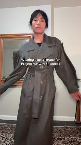 Did you watch Episode 1 of Project Runway?  We were asked to bring a look that defines us as designers — and this is mine! Made with 100% heavyweight wool, fully lined, and featuring bold architectural sleeves. Modern, structured, and runway-ready. #ProjectRunway #DesignerFashion #MadeWithLove #ArchitecturalDesign #WoolFashion #EmergingDesigner #ModernSilhouette #RunwayStyle