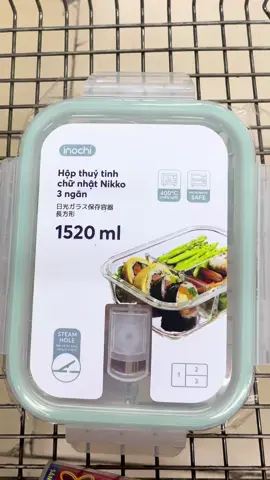 Hộp thuỷ tinh Inochi chia ngăn tiện lợi. Thuỷ tinh chịu nhiệt, có thể dùng trong lò vi sóng. Nắp có viền chống tràn nước hiệu quả. Rất tiện cho việc mang cơm đi làm 🥗🍱 #hopdungcom #hopchiangan #hopthuytinh #inochi #tienich 