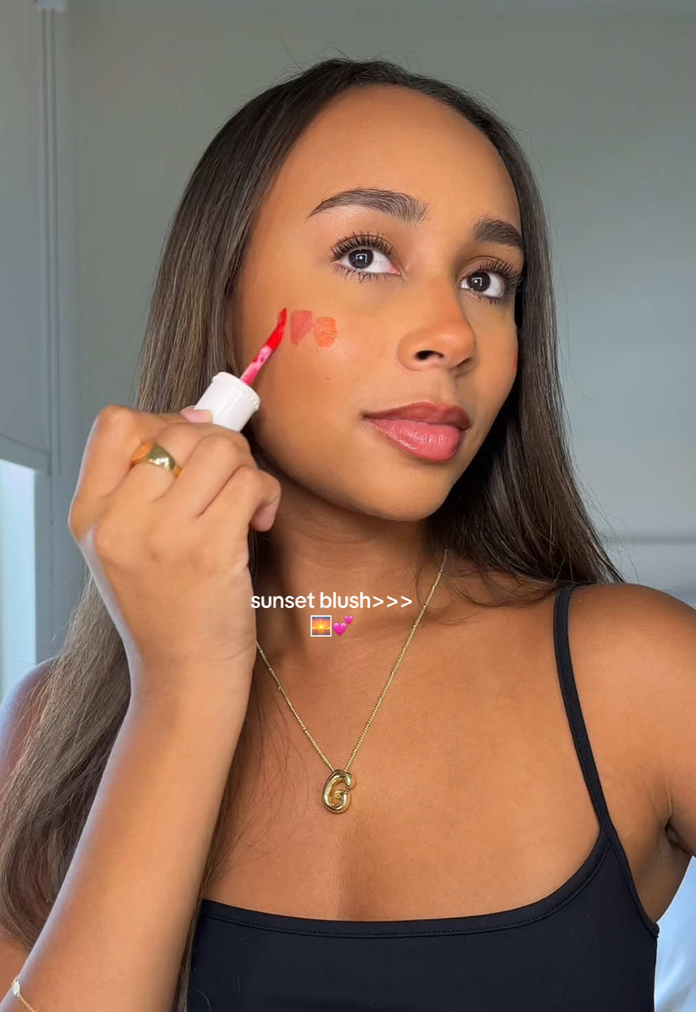 sunset blush combo using all of the different benetints🌞💕 #sunsetblush #blushcombo #makeuphacks #summermakeup #fypシ #makeup #blush #gabriellacraan @Benefit Cosmetics 