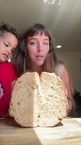 Rebreadkahs final form- my full simple sourdough recipe is on Substack!  . . . #sourdoughrecipe #simplesourdough #bakingwithkids 