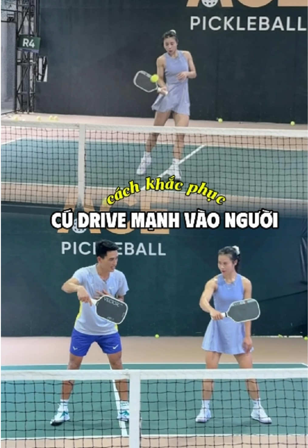 Drive mạnh vào người không khó để đỡ đâu ae 😃 #pickleball #toipickleball #kythuatpickleball #TớiBG 
