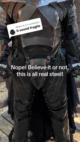 Replying to @𒉭 I was waiting for a comment like this lmao. It’s all 18gauge steel sheeting. I used about 60 square feet in total and the whole set weighs around 80lbs #berserk #berserkcosplay #guts #berserkguts #gutscosplay #cosplay #berserkerarmor 