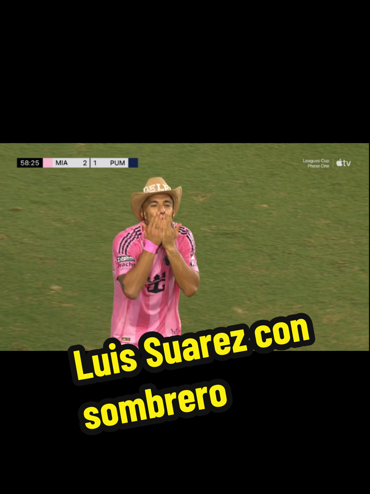 pirque Luis Suarez celebró con un sombrero su gol hoy? #fyp #Soccer #suarez9 #luissuarez #intermiami 