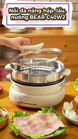 👉Nồi lẩu hấp nướng BEAR C40W2 #noilaudien #noilaudanang #noilauhap #noilaumini 