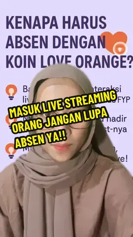 ✨ Love Orange bukan sekadar absen! Setiap koin yang kamu kirim itu bantu live makin rame, naik FYP, dan bikin host makin semangat 💖 Jangan lupa absen yaa tiap mampir~ Yuk, support dengan cara paling simpel tapi bermakna! 🍊 #TipsDariAnggi #fyf #RJAgency #LiveStreamingTips #TipsLiveStreaming #LoveOrange #AbsenDulu #TikTokLiveTips #SupportCreator #FYP #LiveStreamingID #KoinKebaikan #tiktokliveindonesia 