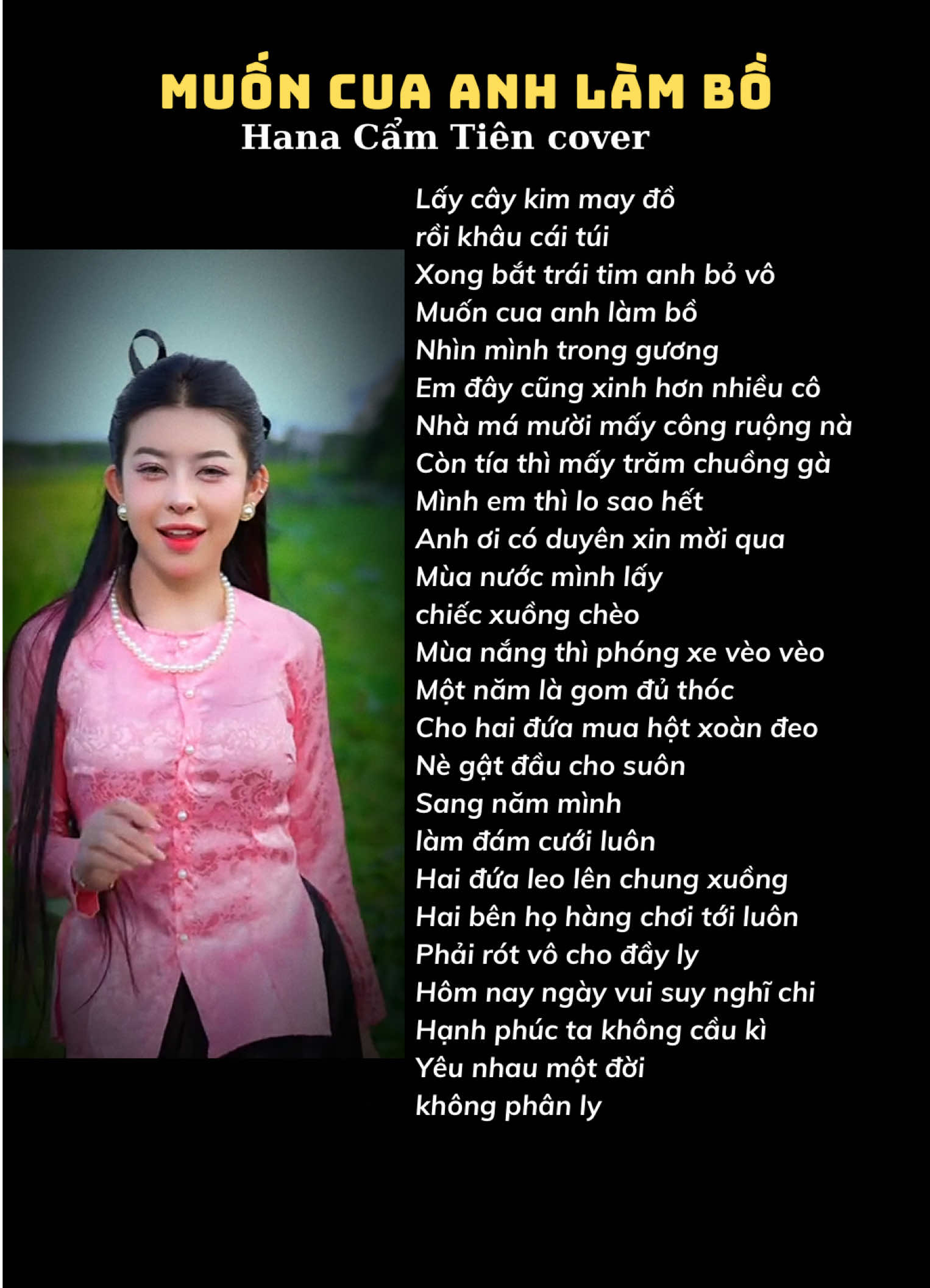 “Lấy cây kim may đồ…” #nhachaymoingay #music #lyrics #nhacchill #xuhuong #viral #trend #coversong #muoncuaanhlambo #hanacamtien #duongaivy 