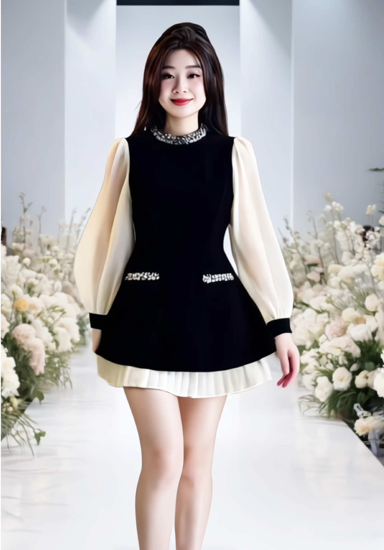 Váy tiểu thư tay dài phối tơ xinh #vaynu #damnu #vaydangxoe #vayxinh #vaytieuthu #foryou #viral 