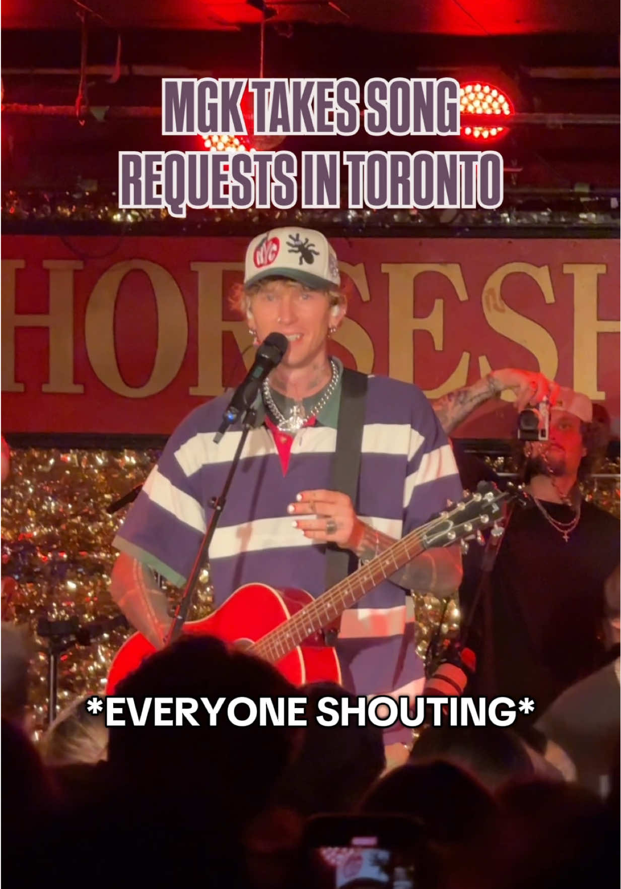 @mgk asked for song requests .. and chaos followed 😅 along with some great songs!👏🏼  Can you name all the songs he did at the surprise pop up?  #mgk #toronto #livemusic #machinegunkelly #songrequest 
