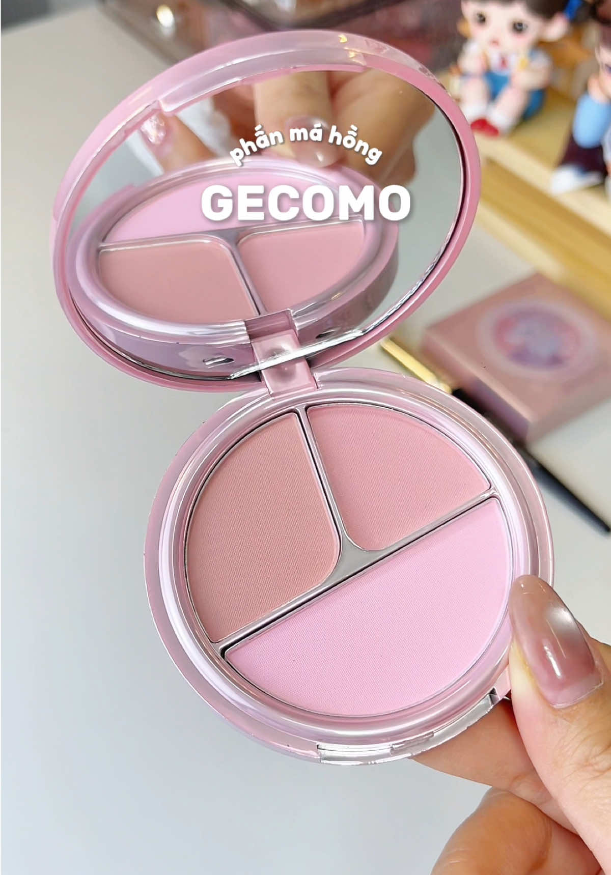phấn má hồng 3 ô màu siu xinh GECOMO 🎀 #phanma #gecomo #phanmahong #blush #beauty #makeup #fypツ #thaothichriviu #viral #foryou #xhtiktok 