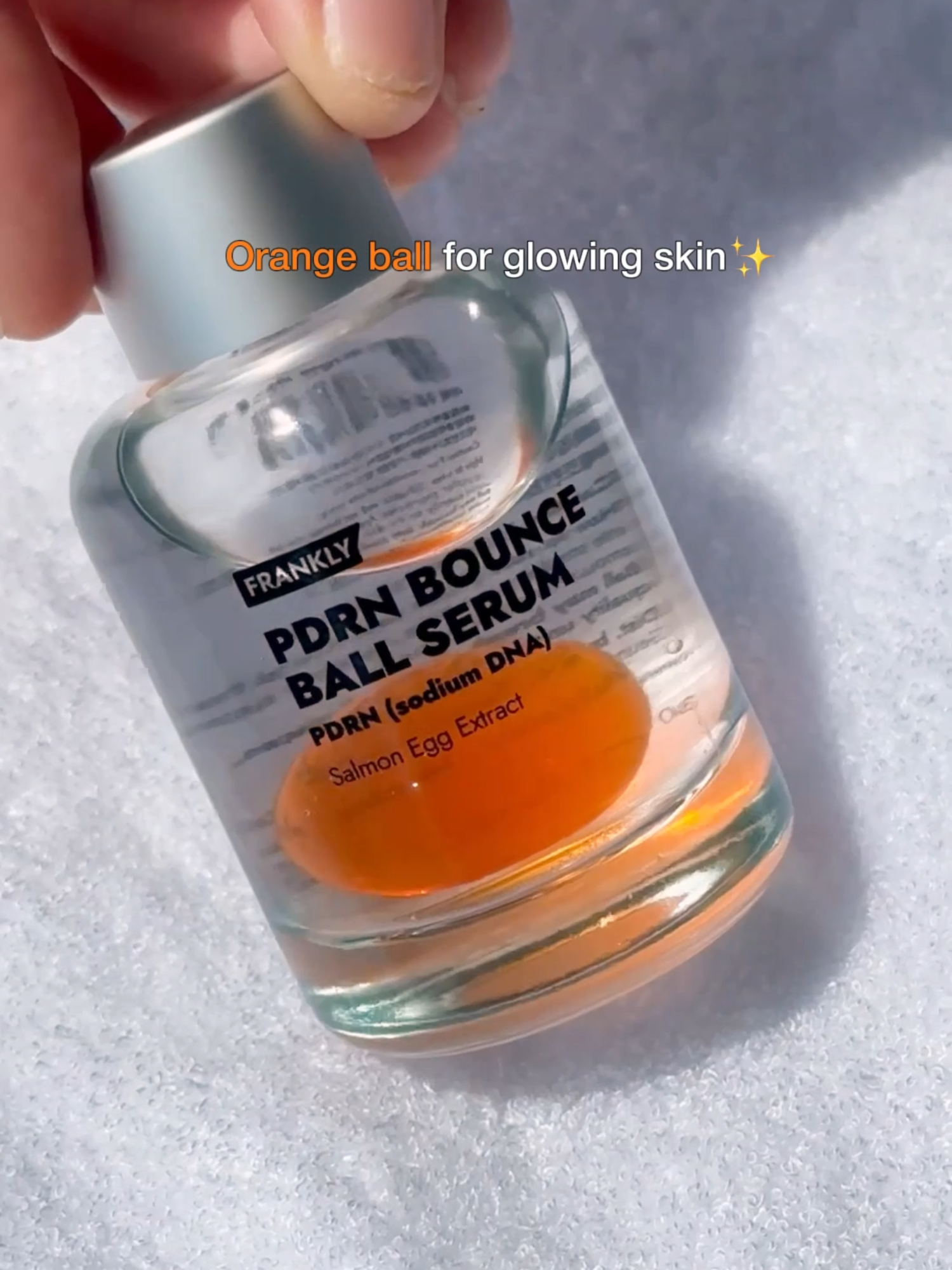 Not just a cool texture — this orange ball gave me insane glow and plump 🍊✨ #franklyskincare #franklyPDRN #franklyPDRNbounceballserum #glowskin #glowingskin #skincarelaunch #bounceballserum #new #koreanskincare #TikTokShopBacktoSchool