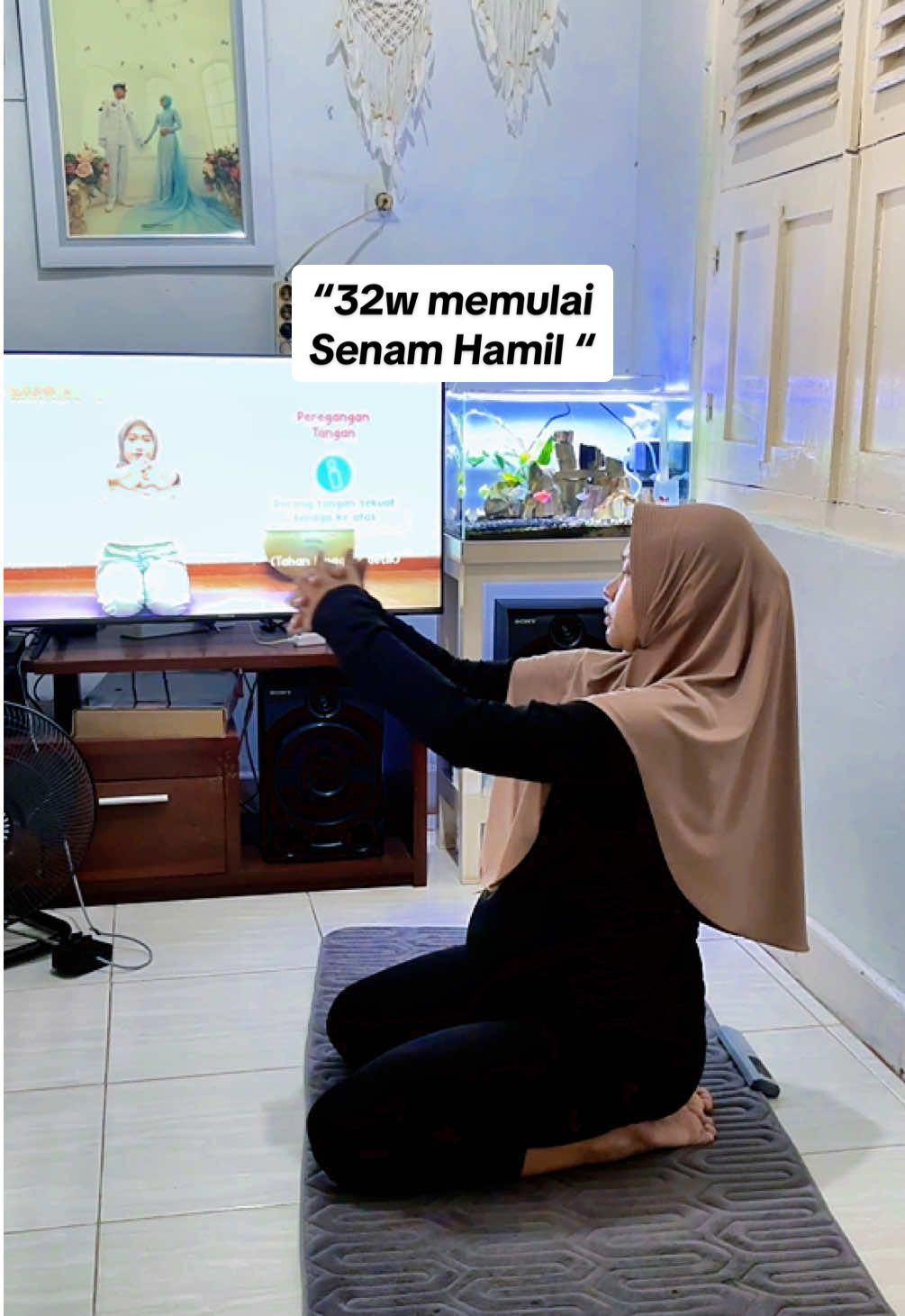 Mamak hamil udah mulai Senam hamil di 32w  Sebisanya semampunya #fyppppppppppppppppppppppp #senamhamil #prenatalyoga #vlogbumil 