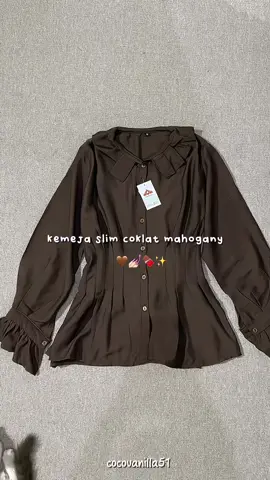 blouse coklat mahogany💅🏻🤎 #blouse #blousewanita #blousecantik #blousemurah 